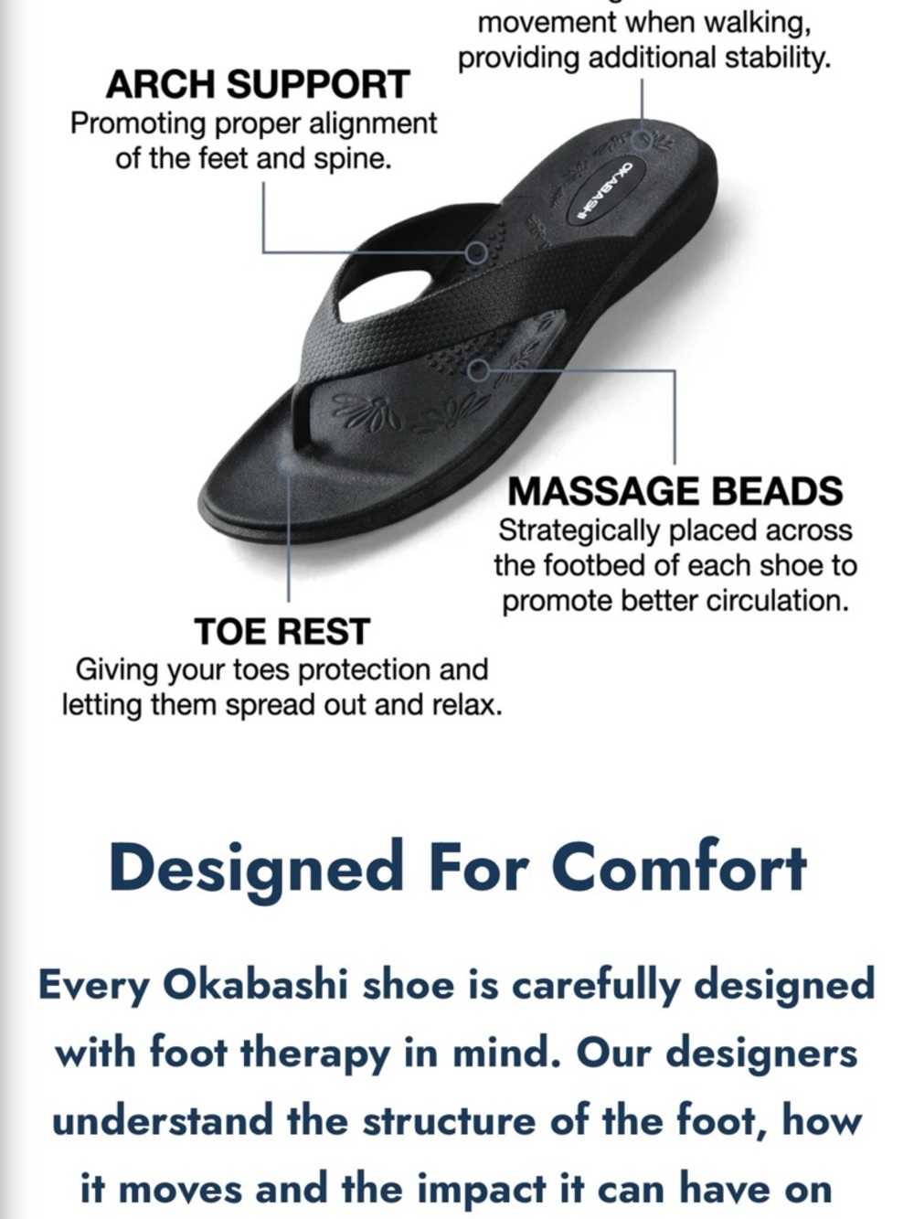 Okabashi Splash Black Women's Wedge Thong Flip Flop Sandals SIZE ML See size pic - Picture 4 of 8